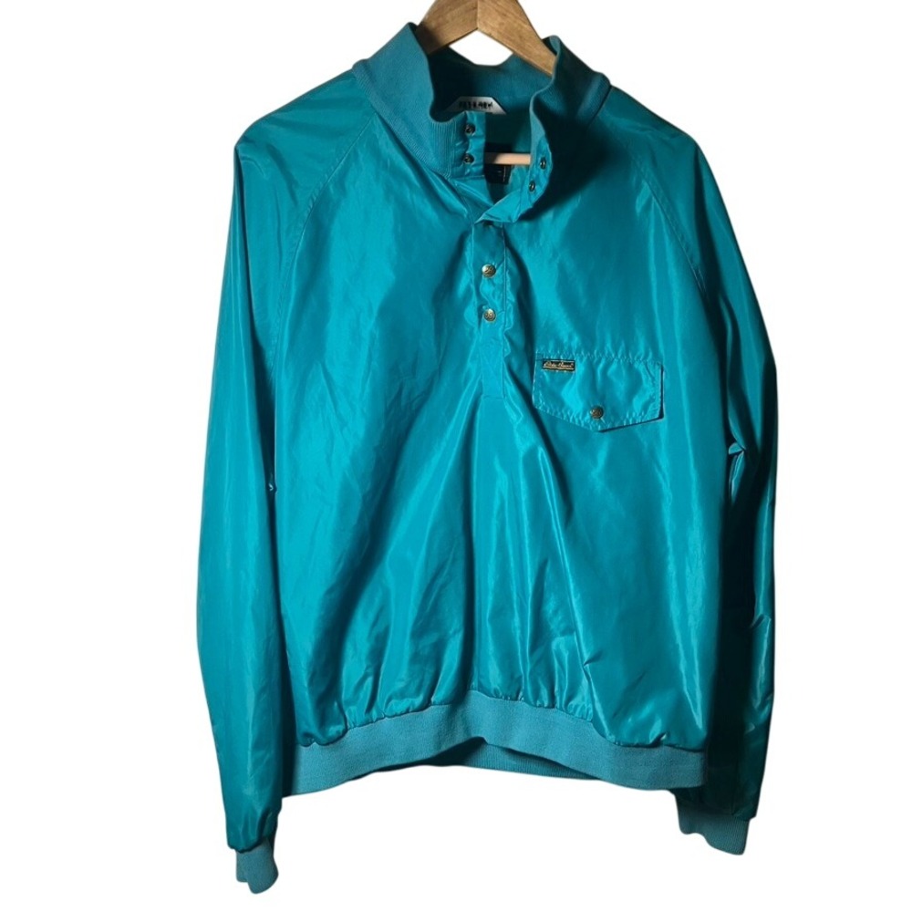 Vintage‎ Eddie Bauer Pullover Jacket Windbreaker Teal Nylon Mens XL